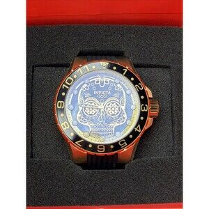 Invicta Aviator Dia De Los Muertos Mens Watch 50mm Mother of Pearl Dial 36856